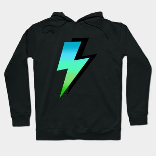 Blue to Green and Black Lightning Bolts Hoodie